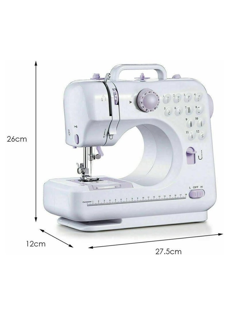 Portable Desktop Mini Electric Sewing Machine 12 Stitches Double Thread Tailor