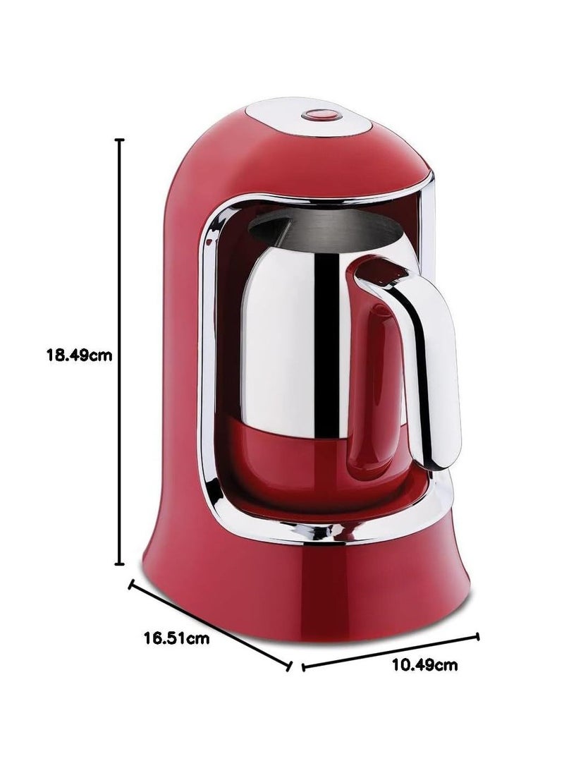 Kahvekolik Coffee Maker - Red, A860-03, Automatic Coffee Machine Turquoise, Coffee Maker Red Electrical Turkish Pot Kettle A860-03 Ottoman 220v