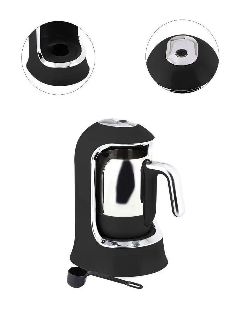 A86007, Turkish Coffee Maker, Cezve Induction, Electric, Anti-overflow Function, 4 Cups Per Pot, Black