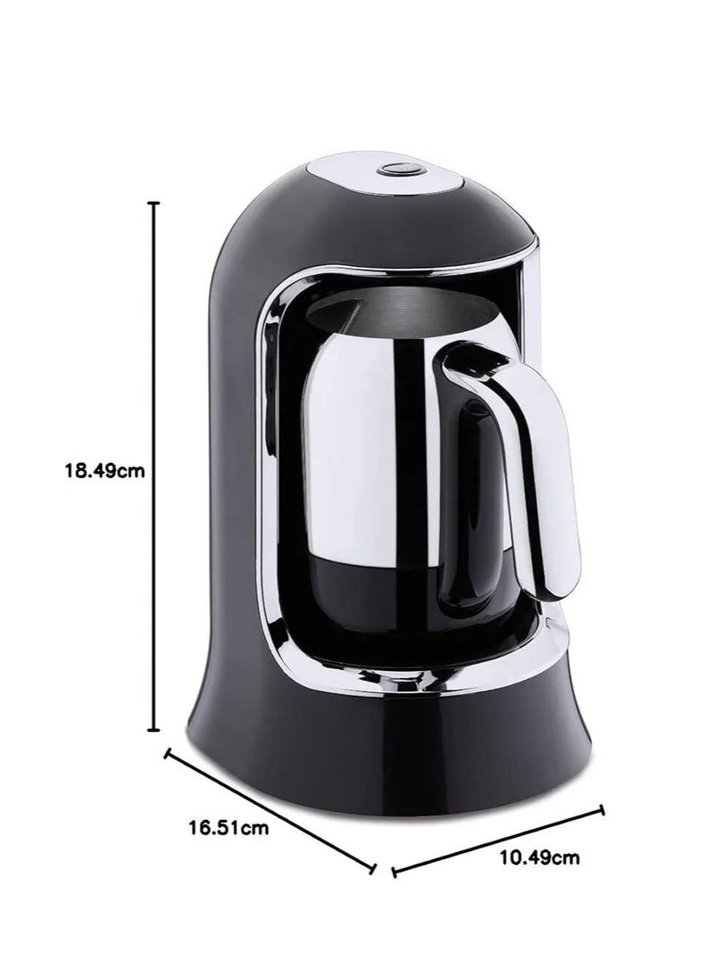 A86007, Turkish Coffee Maker, Cezve Induction, Electric, Anti-overflow Function, 4 Cups Per Pot, Black