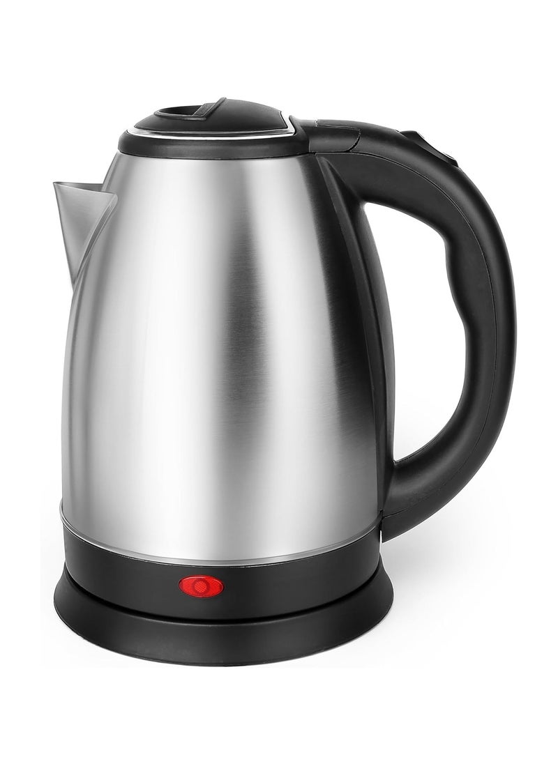 Stainless Steel Electric Tea Kettle, Electric Kettles for Boiling Water, 2L Electric Kettle, Cordless Water Boiler with 360 Degree Rotational Base, Automatic Shut Off, 1500W, Silver (Black)