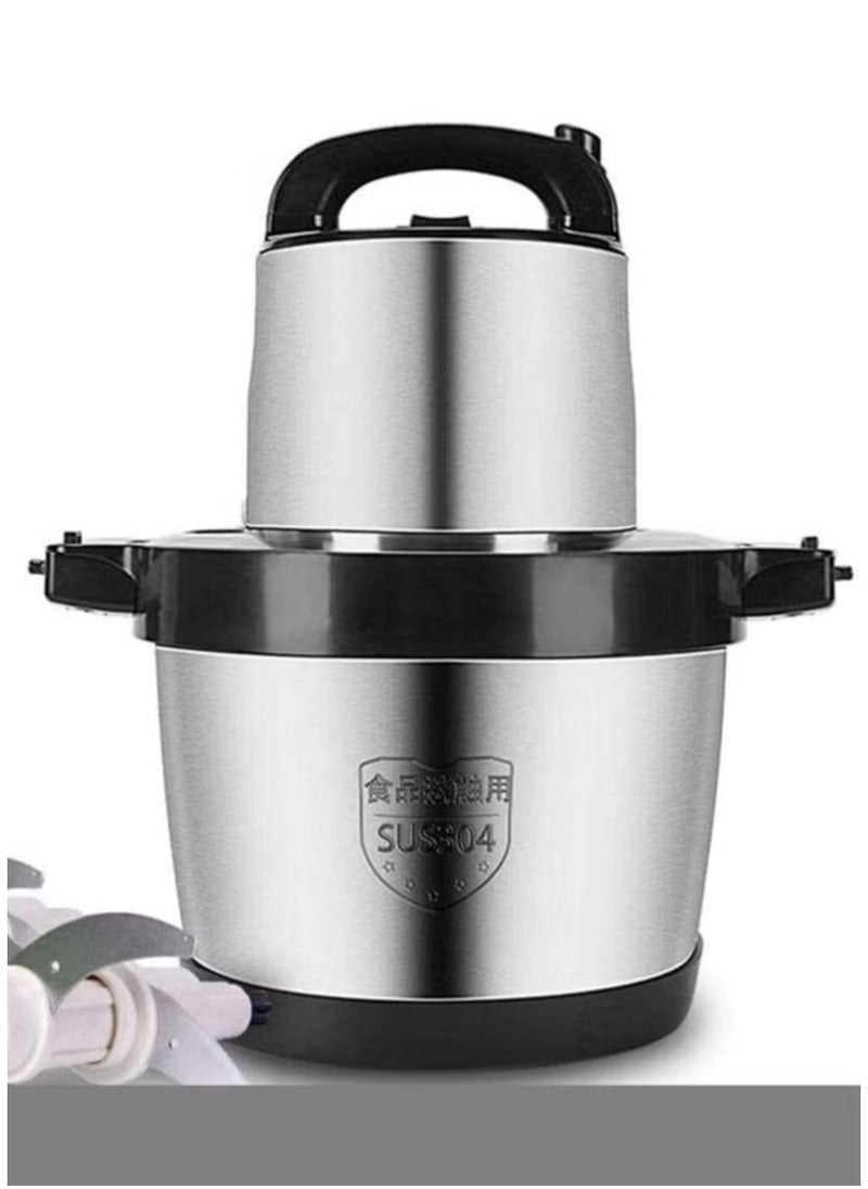 Safe 6L Meat Grinder, Food Processor Stainless Steel Food Chopper for Meat, Vegetables, Fruits and Nuts, Stainless Steel Bowl and 4 Sharp Blades, 1000W Kitchen Food Processor Grinder (Color : 6l)