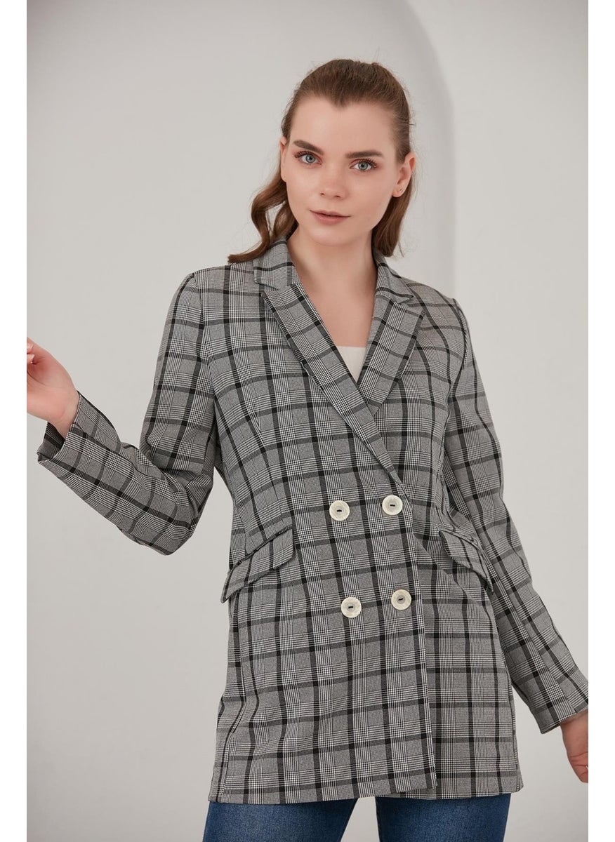 Plaid Blazer Jacket (B22-20401)