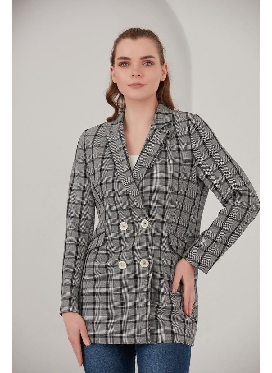 Plaid Blazer Jacket (B22-20401)