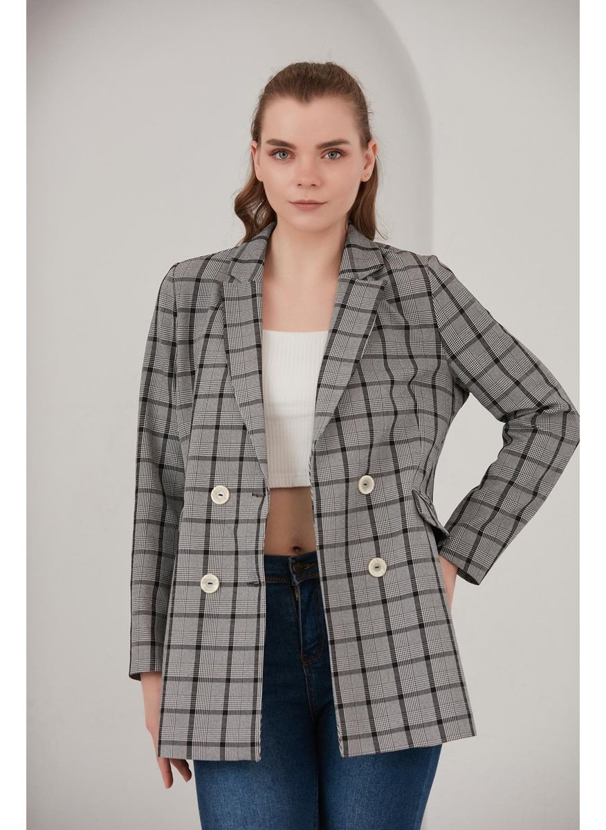 Plaid Blazer Jacket (B22-20401)