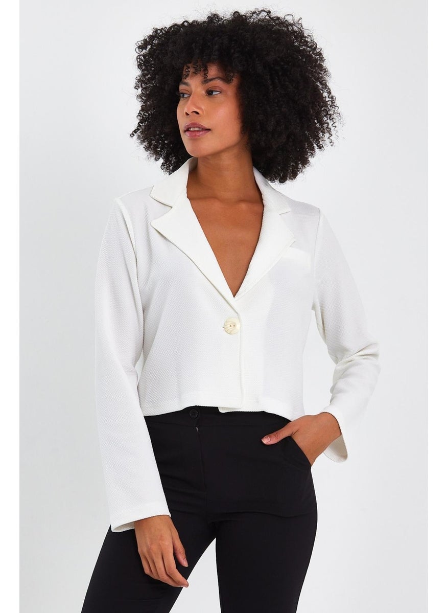 Unlined Crop Blazer Jacket (B22-21400)