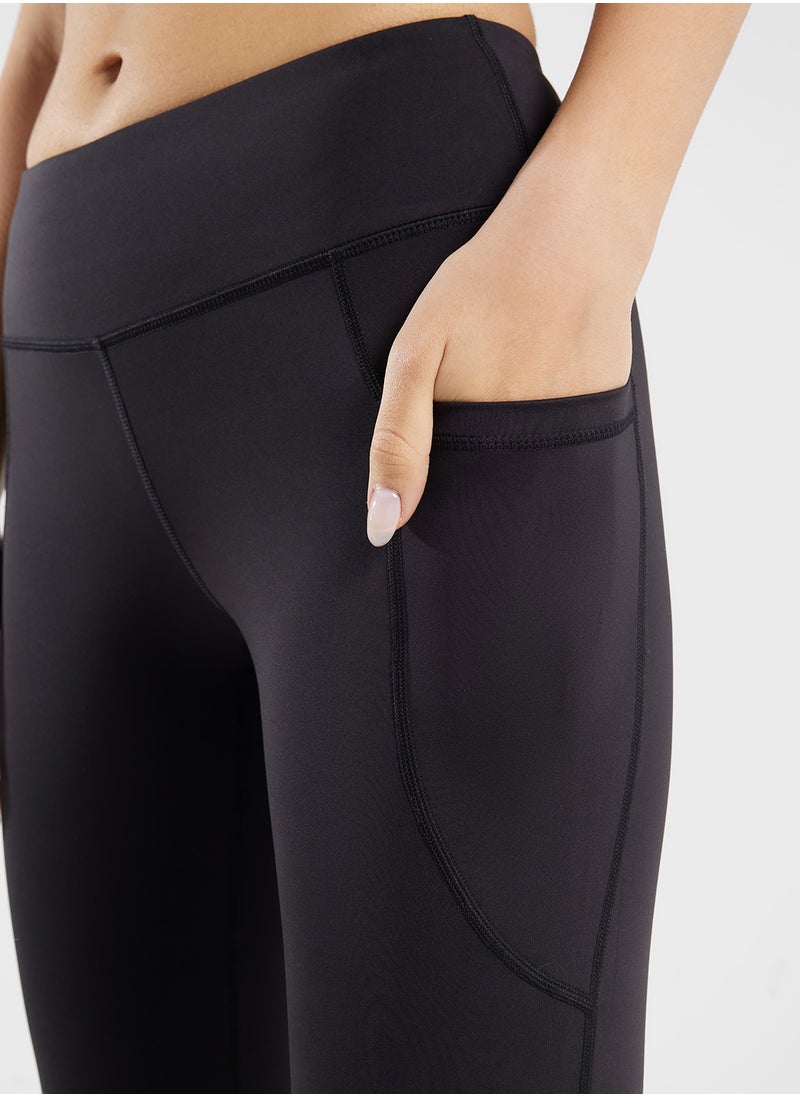 High Waist Flared Legging With Side Pockets