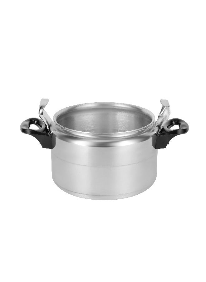 15 Liter Aluminum Pressure Cooker Equipped with Multi Safety Device and Unique Pressure Indicator Durable Aluminum Alloy Construction with Firm Handles Silver