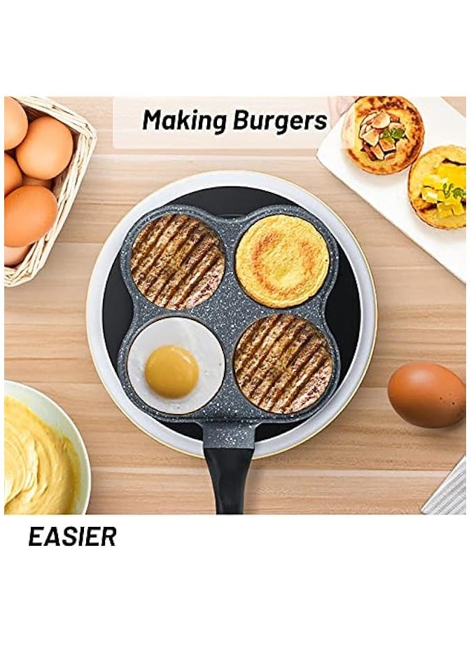 Rustless Egg Pan | 4-Cup Nonstick Egg Frying Pan, Easy Clean Egg Cooker Omelet Pan For Breakfast Swedish Pancake, Plett