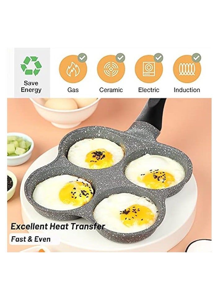 Rustless Egg Pan | 4-Cup Nonstick Egg Frying Pan, Easy Clean Egg Cooker Omelet Pan For Breakfast Swedish Pancake, Plett