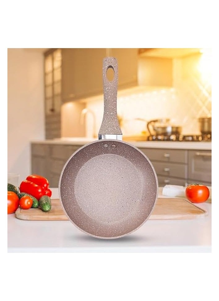 22cm Smart Fry Pan - 5 Layer Granite Non-Stick Coating Pan | Multiple Hob Compatibility | Heat-Resistant Handle with Hanging Loop | Ideal Frying