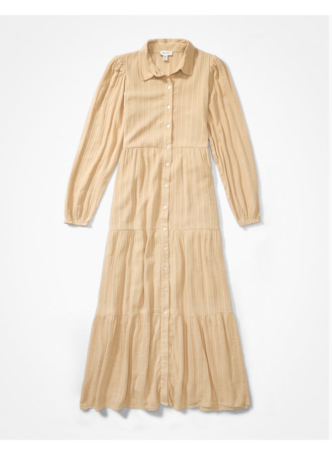 AE Button-Up Midi Shirt Dress