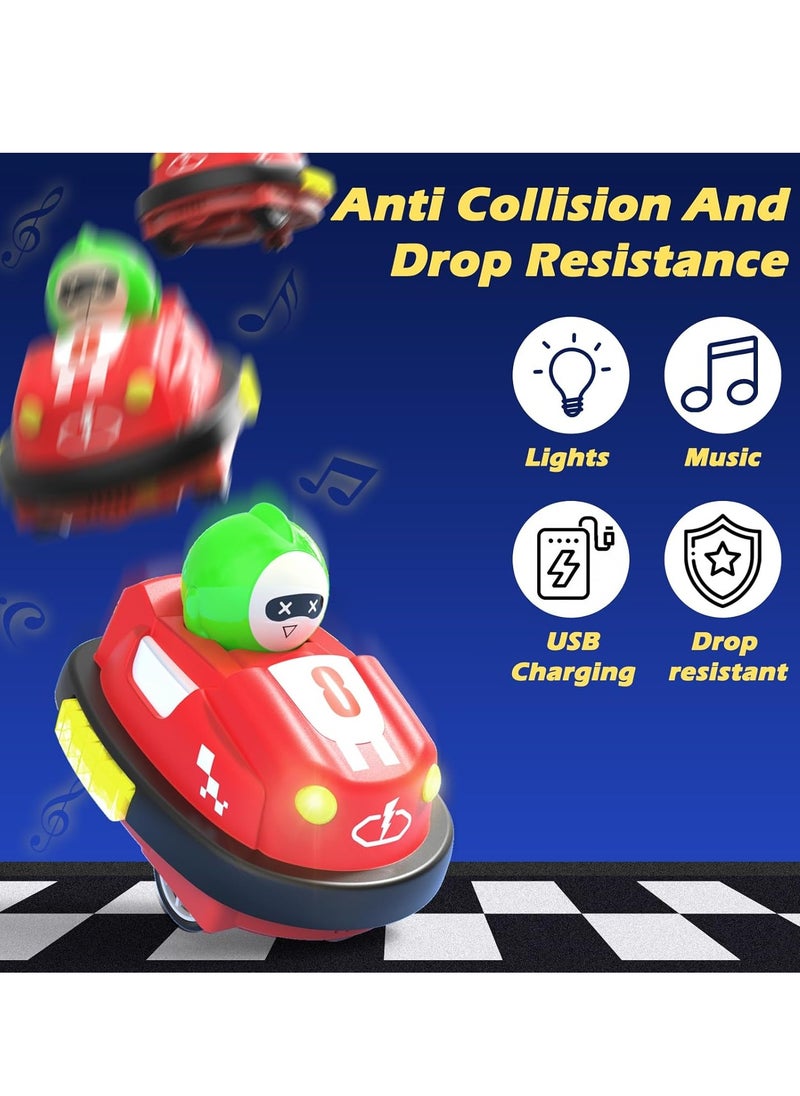 Remote Control Bumper Cars Set of 2, RC Ejecting Bumper Car with Light & Sound, RC Battle Race Vehicles Toddlers Toys, Christmas Birthday Gifts for Kids Boys