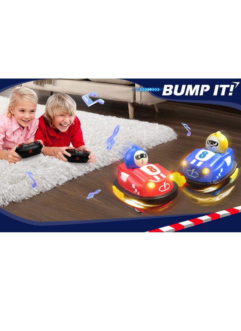 Remote Control Bumper Cars Set of 2, RC Ejecting Bumper Car with Light & Sound, RC Battle Race Vehicles Toddlers Toys, Christmas Birthday Gifts for Kids Boys