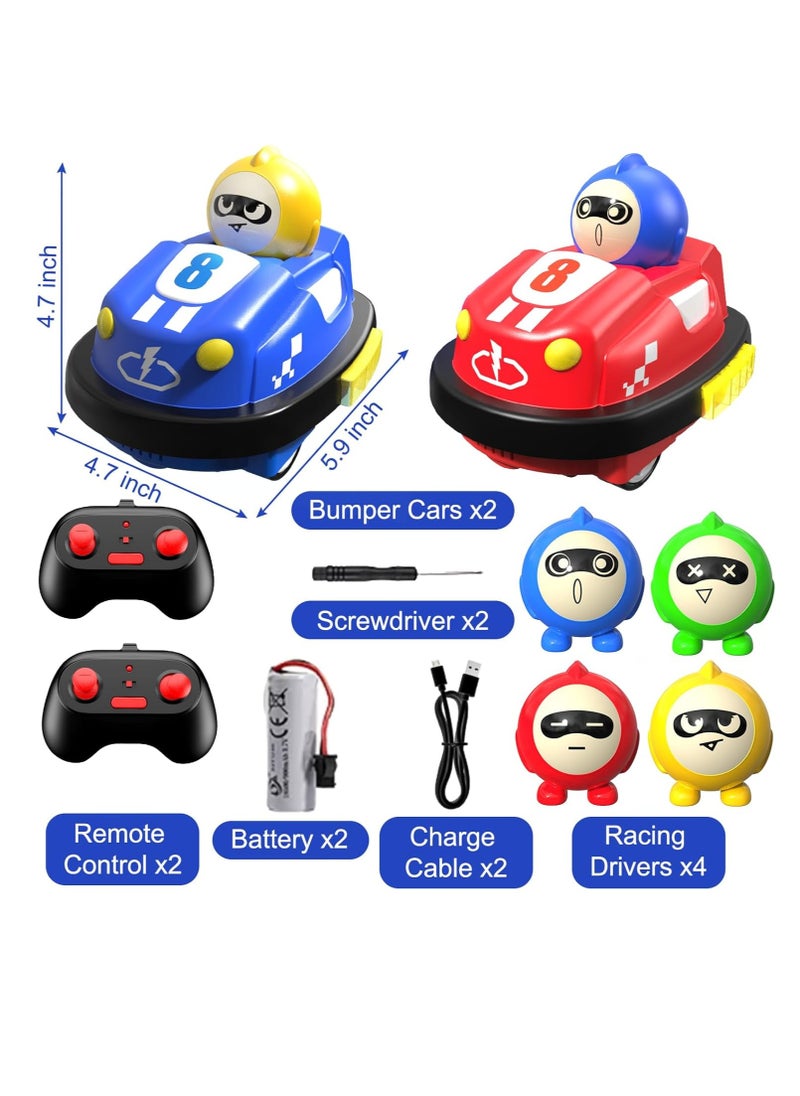 Remote Control Bumper Cars Set of 2, RC Ejecting Bumper Car with Light & Sound, RC Battle Race Vehicles Toddlers Toys, Christmas Birthday Gifts for Kids Boys