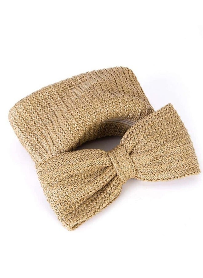 New Handheld Bag Bow Grass Woven Bag