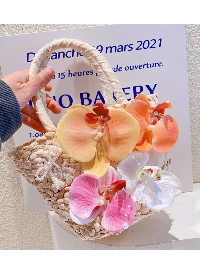 New Phalaenopsis Flower Woven Bag