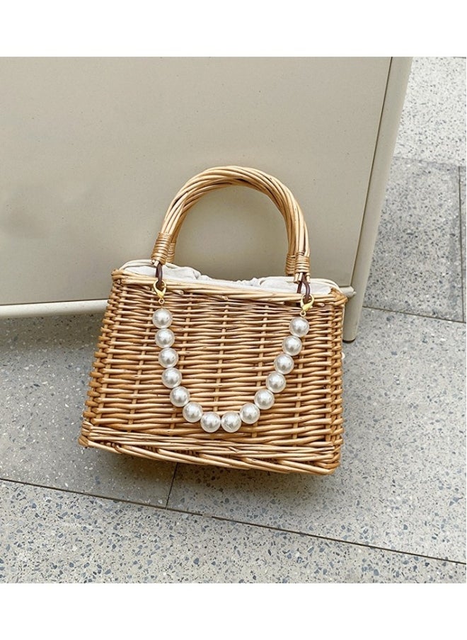 New Casual Straw Woven Bag with A Textured Crossbody Bag