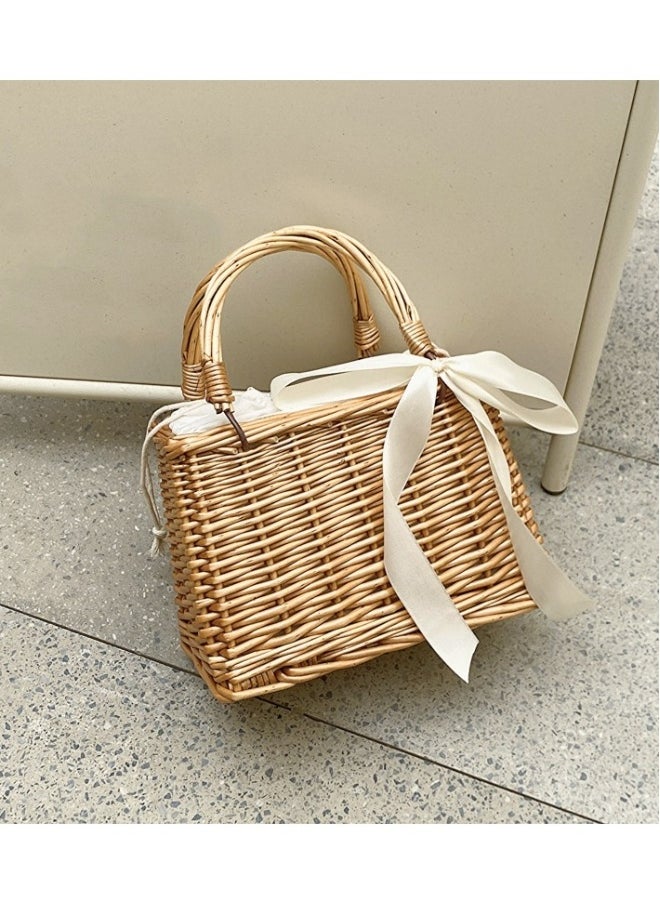 New Casual Straw Woven Bag with A Textured Crossbody Bag