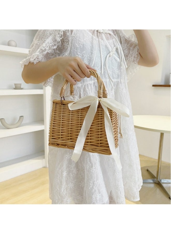 New Casual Straw Woven Bag with A Textured Crossbody Bag