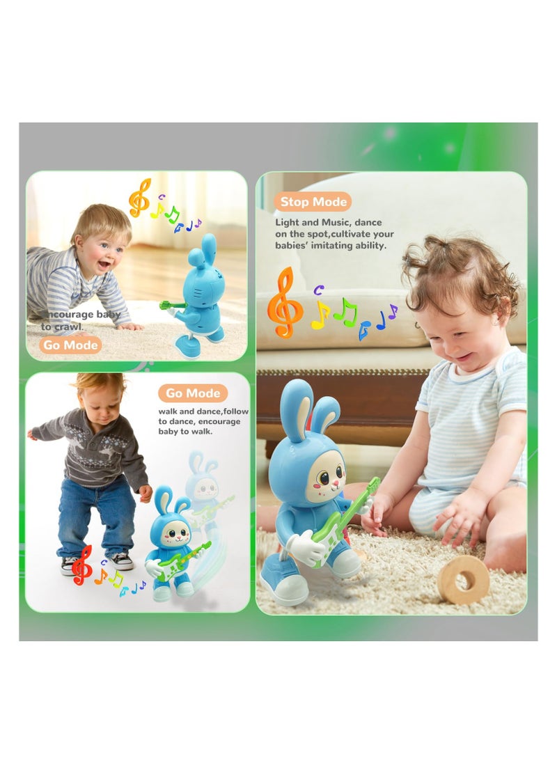 Interactive Musical Crawling Toy for Babies, Early Learning Educational Moving Toys for 0-6 Months, Toddler Developmental Toys with Lights and Music, Safe and Durable Play Companion (Rabbit)