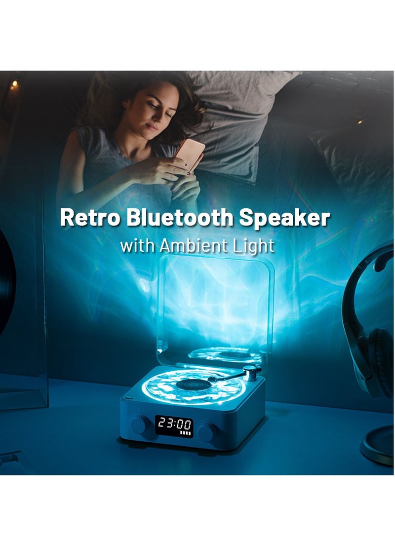 Mini Retro White Noise Bluetooth Speaker Portable Vintage Sleep Aid Bluetooth Speaker Subwoofer with RGB Light Support TF Card(White)