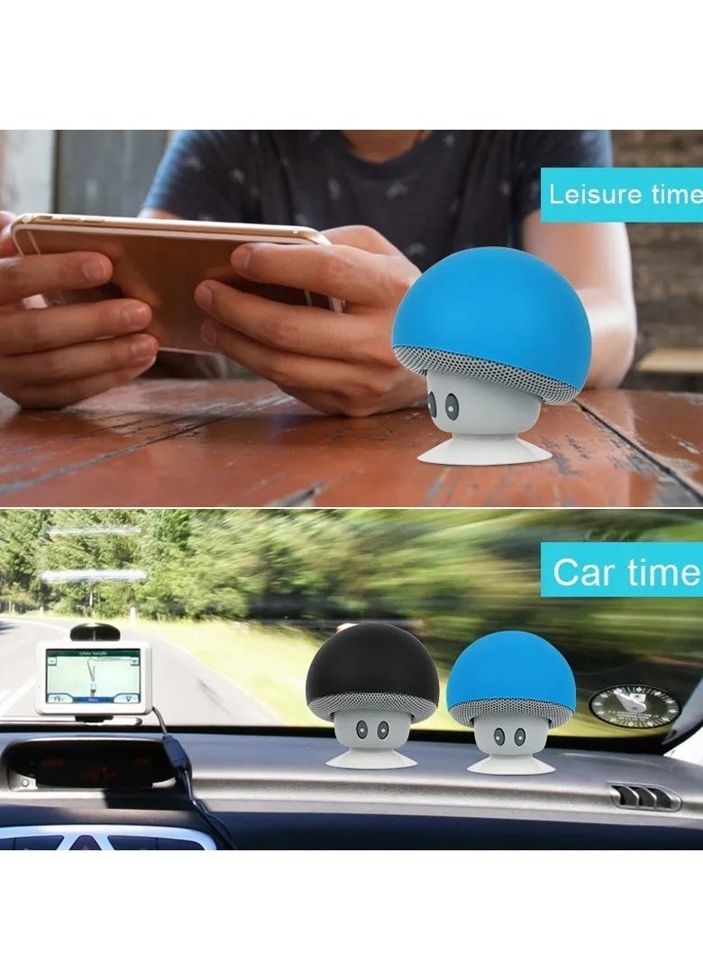 Portable Bluetooth Speaker, High Quality Wireless Mushroom Speaker With Built In Microphone, Noise Cancelation Subwoofer With Suction Cup, Phone USB Speaker For Cycling Picnic Outdoor, (1pc, Grey And Pink)