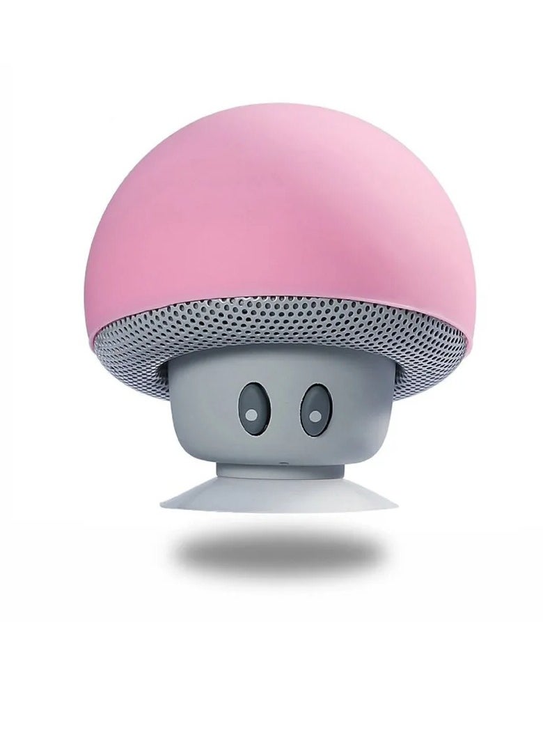 Portable Bluetooth Speaker, High Quality Wireless Mushroom Speaker With Built In Microphone, Noise Cancelation Subwoofer With Suction Cup, Phone USB Speaker For Cycling Picnic Outdoor, (1pc, Grey And Pink)