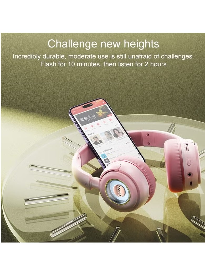 EP06 Children Over-Ear Bluetooth Wireless Stereo Music Headphone (Pink)