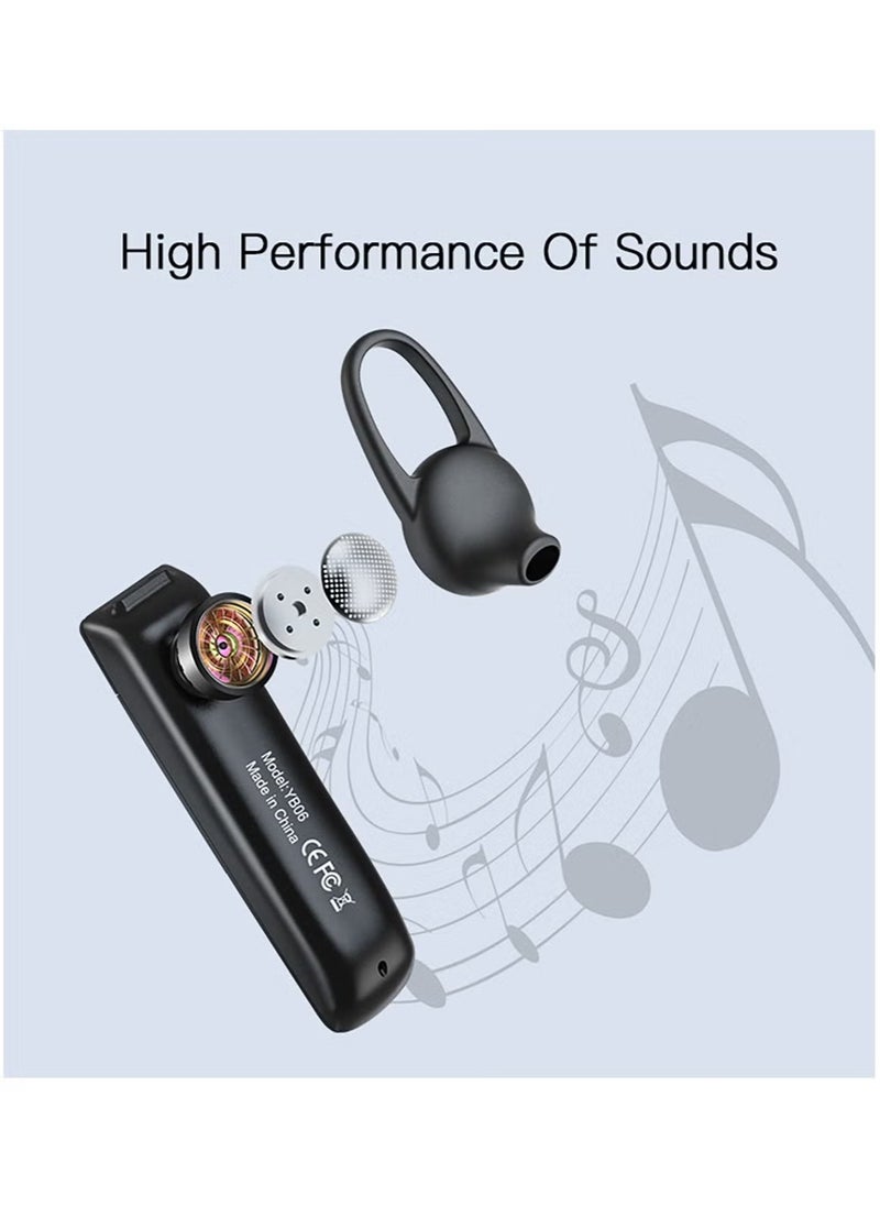 Yesido YB06 360 degree Rotation Business Single Hook Earbud Noise Cancelling Wireless bluetooth Headphones - Black