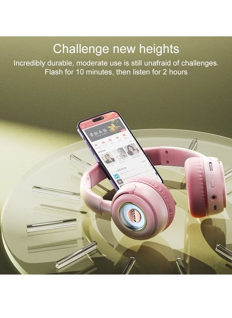 EP06 Children Over-Ear Bluetooth Wireless Stereo Music Headphone (Pink)