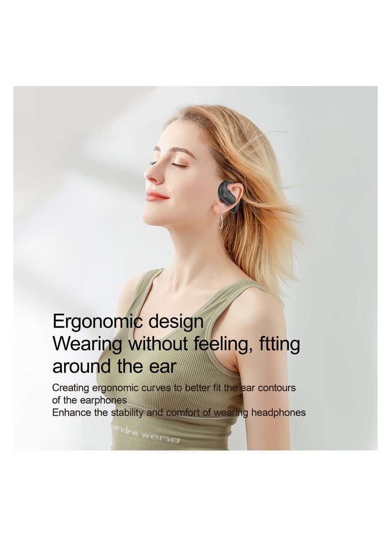 Air Conduction ENC TWS Earbuds and Charging Case with Display / True Wireless Headphones 6H Playtime / Truewireless Earbuds with 10M Wireless Range /  Immersive Hi-Fi Audio / Comfort to Wear / Smart sound - Black