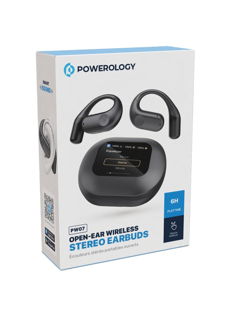 Air Conduction ENC TWS Earbuds and Charging Case with Display / True Wireless Headphones 6H Playtime / Truewireless Earbuds with 10M Wireless Range /  Immersive Hi-Fi Audio / Comfort to Wear / Smart sound - Black