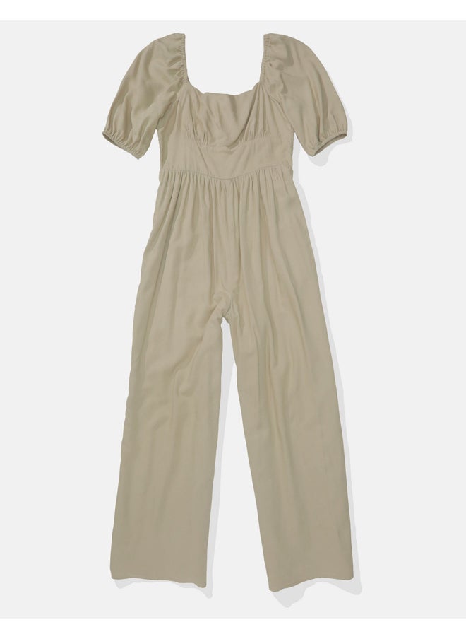 AE Puff Sleeve Wide-Leg Jumpsuit