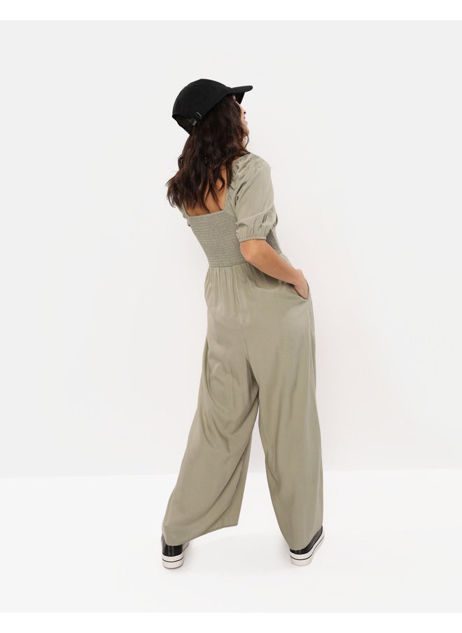 AE Puff Sleeve Wide-Leg Jumpsuit