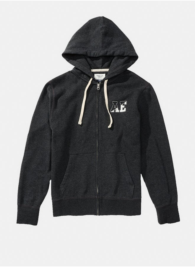 AE Graphic Heather Zip-Up Hoodie