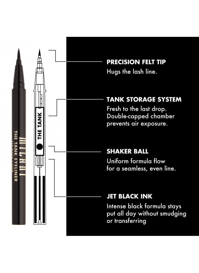 Milani The Tank Liquid Eyeliner - No-Skip, Waterproof, Long Lasting, Smudgeproof, Black, Cruelty-Free, 12 Hour Wear, Tips & Tricks