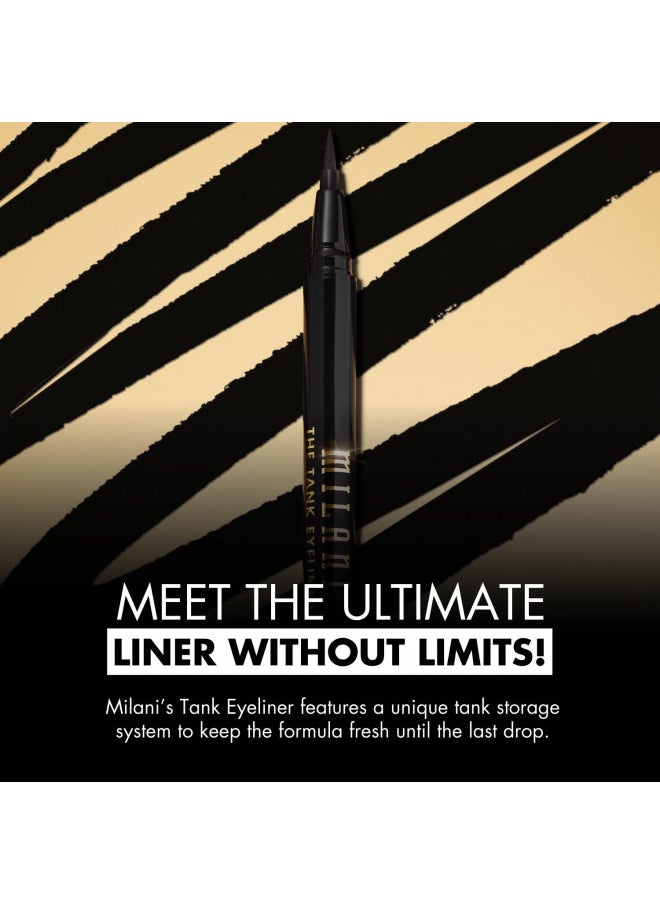 Milani The Tank Liquid Eyeliner - No-Skip, Waterproof, Long Lasting, Smudgeproof, Black, Cruelty-Free, 12 Hour Wear, Tips & Tricks