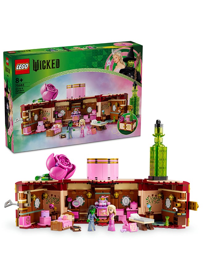 Wicked Glinda & Elphaba's Dormitory Set, Building Toy for 8 Plus Year Old Girls & Boys, with 2 Mini-Dolls for Imaginative Play, Gift for Kids Who Love Doll’s Houses, and Fans of the Movie 75683