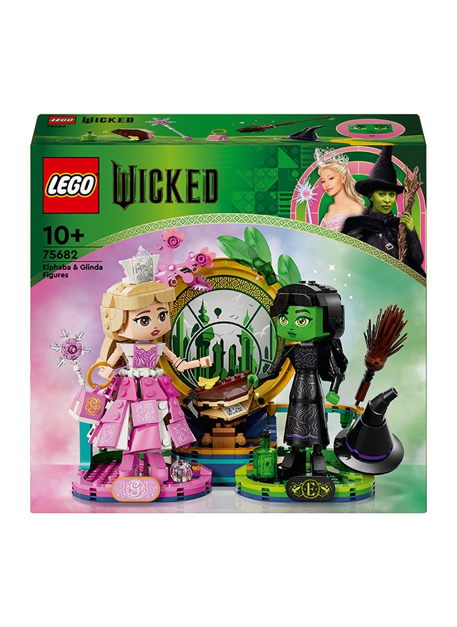 Wicked Elphaba & Glinda Figures, Building Toy Set for 10 Plus Year Old Girls and Boys, with Buildable Characters and a Broom, Wizard of Oz-Themed Gift for Kids and Fans of the Movie 75682