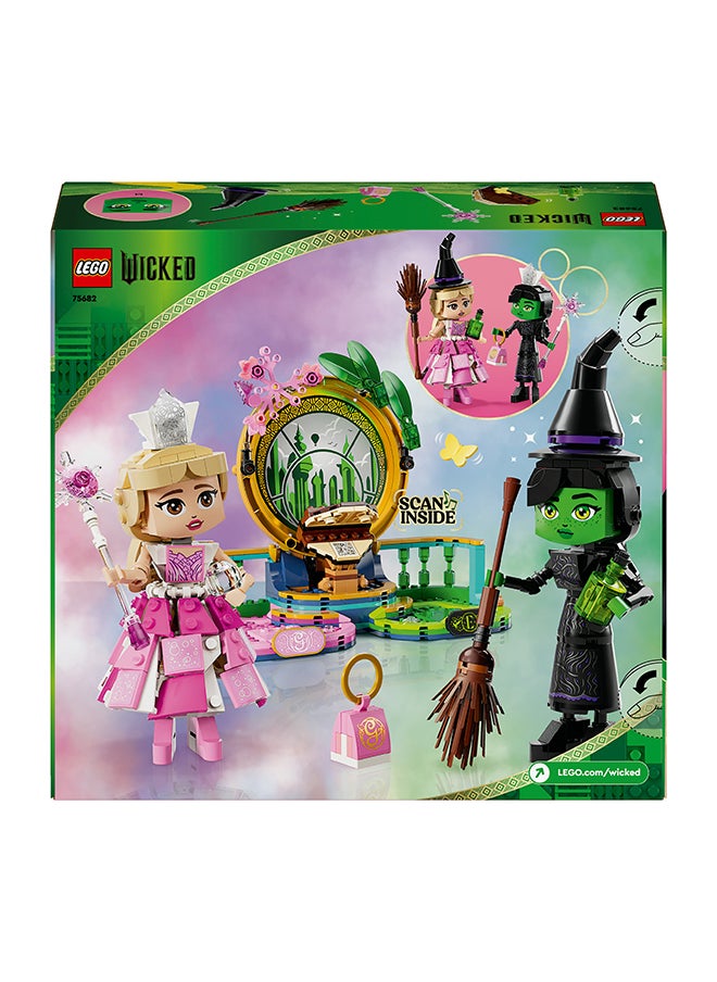 Wicked Elphaba & Glinda Figures, Building Toy Set for 10 Plus Year Old Girls and Boys, with Buildable Characters and a Broom, Wizard of Oz-Themed Gift for Kids and Fans of the Movie 75682