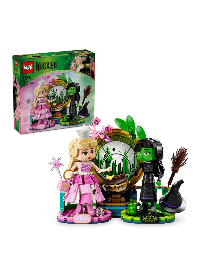 Wicked Elphaba & Glinda Figures, Building Toy Set for 10 Plus Year Old Girls and Boys, with Buildable Characters and a Broom, Wizard of Oz-Themed Gift for Kids and Fans of the Movie 75682