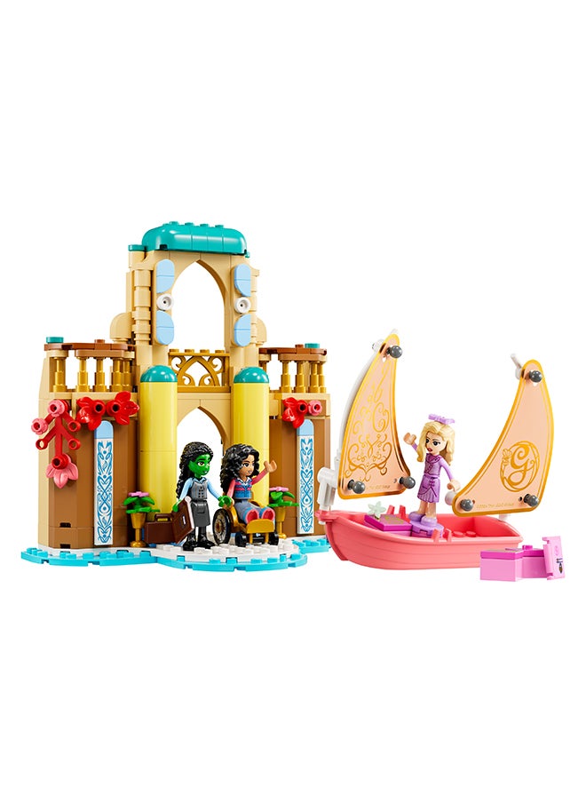 Wicked Glinda, Elphaba & Nessarose at Shiz University Building Set with Sailing Boat Toy and 3 Mini-Doll Figures, Movie Gift for 7 Plus Year Old Girls & Boys Who Love Doll’s House Playsets 75681