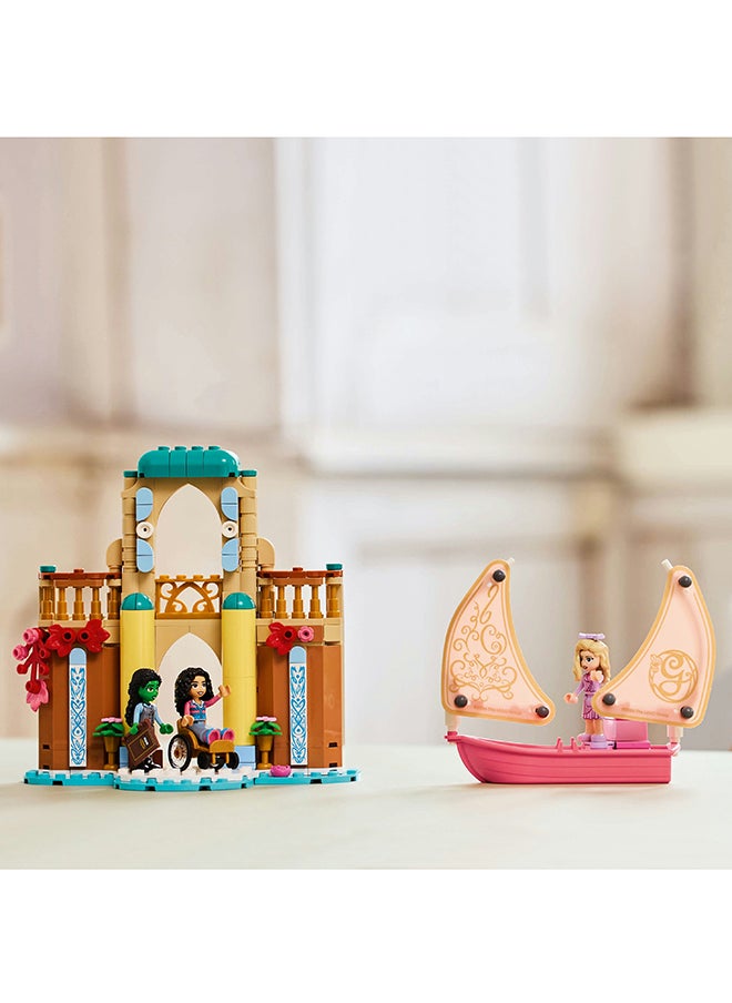 Wicked Glinda, Elphaba & Nessarose at Shiz University Building Set with Sailing Boat Toy and 3 Mini-Doll Figures, Movie Gift for 7 Plus Year Old Girls & Boys Who Love Doll’s House Playsets 75681