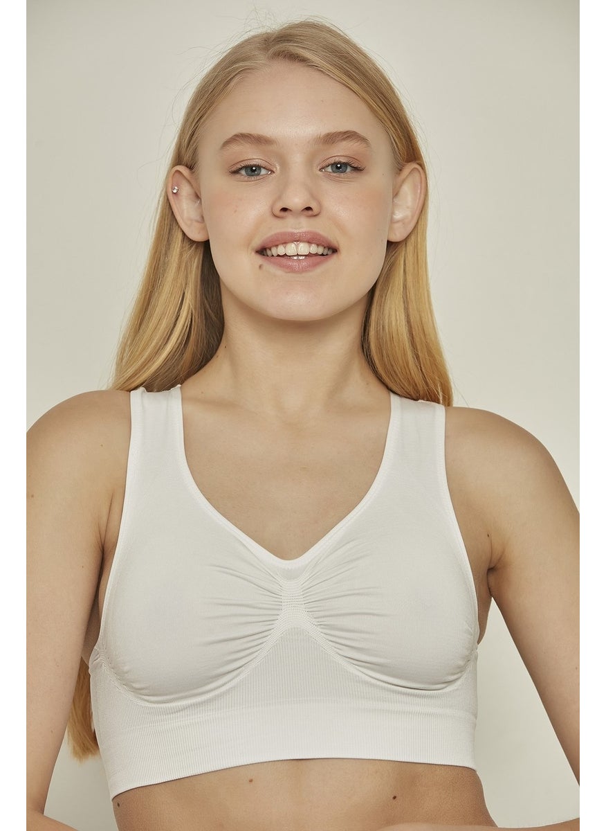 C14011 Seamless Sports Bra White