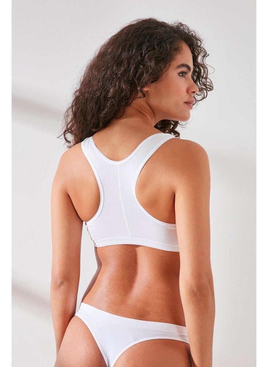 C11424 Women's Modal Cotton Sports Bustier White