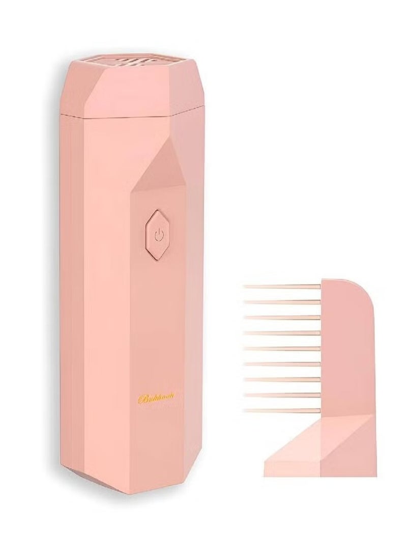 Electric Bukhoor Burner 2-in-1 – Arabian USB Rechargeable Incense Burner and Hair Comb, Aromatherapy Diffuser for Home, Ideal for Ramadan (Pink)