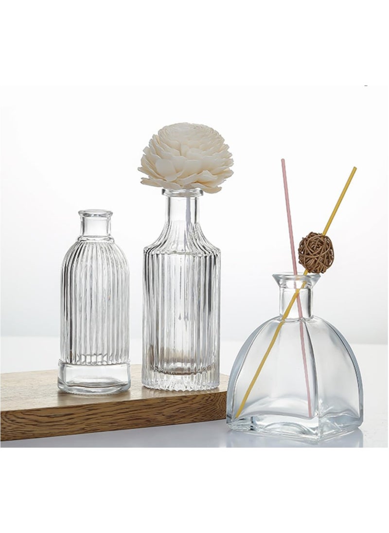 250ml Vertical Striped Glass Decorative Essential Oil Diffuser Bottle