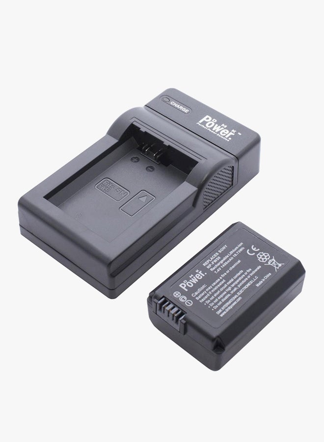 NP-FW50 Replacement Battery With TC-USB1 Single USB Charger For SONY NEX-3 3N NEX-5T NEX-6 NEX-7 A5000 A6000 A7 Camera Black