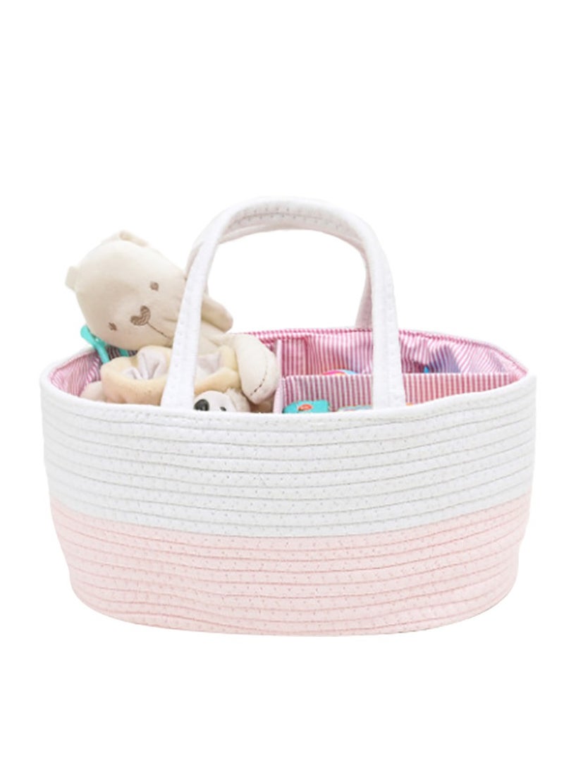 Bumble & Bird - Cotton Rope Diaper Caddy - Pink